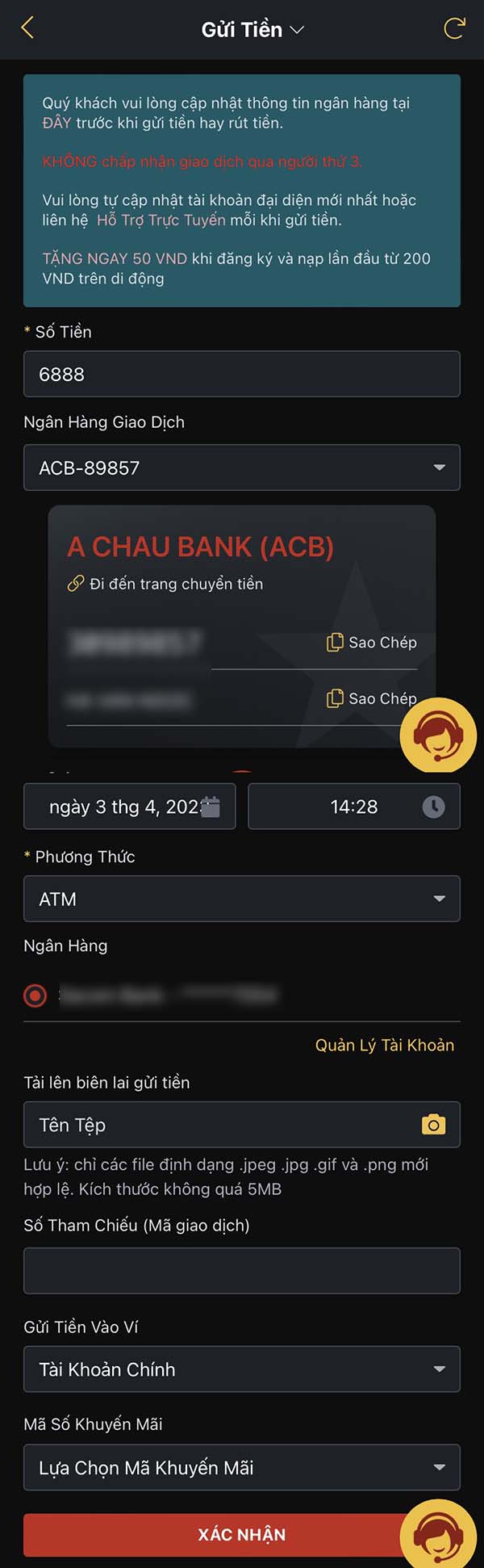 Hướng dẫn nạp tiền vào VN88 bằng Internet Banking